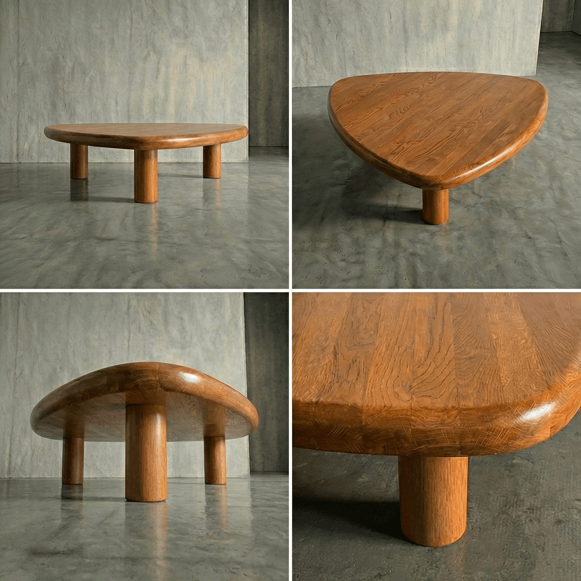 French Oak Coffee Table, 1970s by Handmade